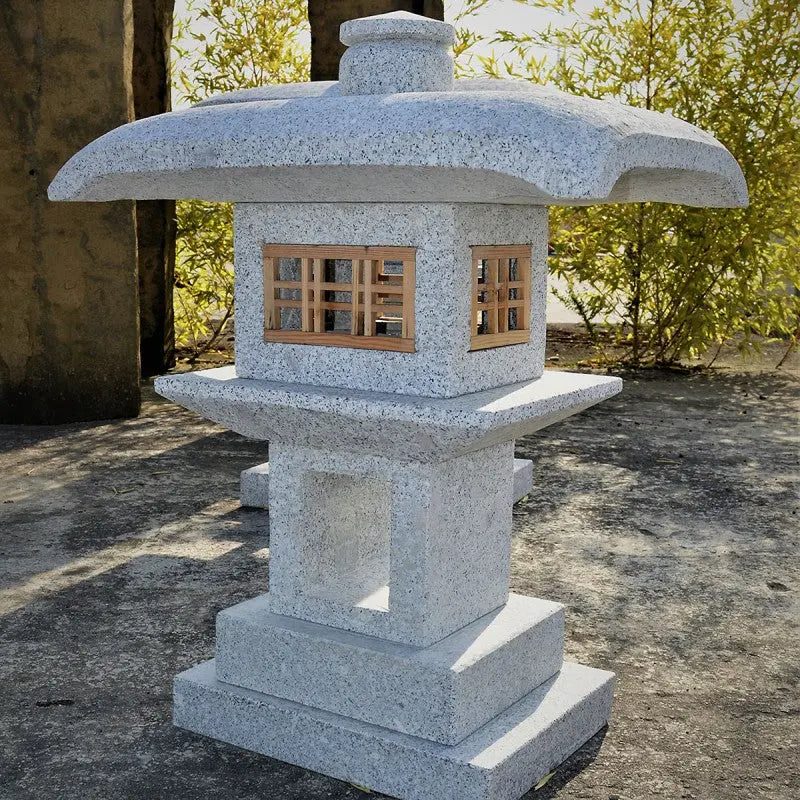 Kanjuji-Laterne, 80 cm, aus Granit, für den japanischen Garten