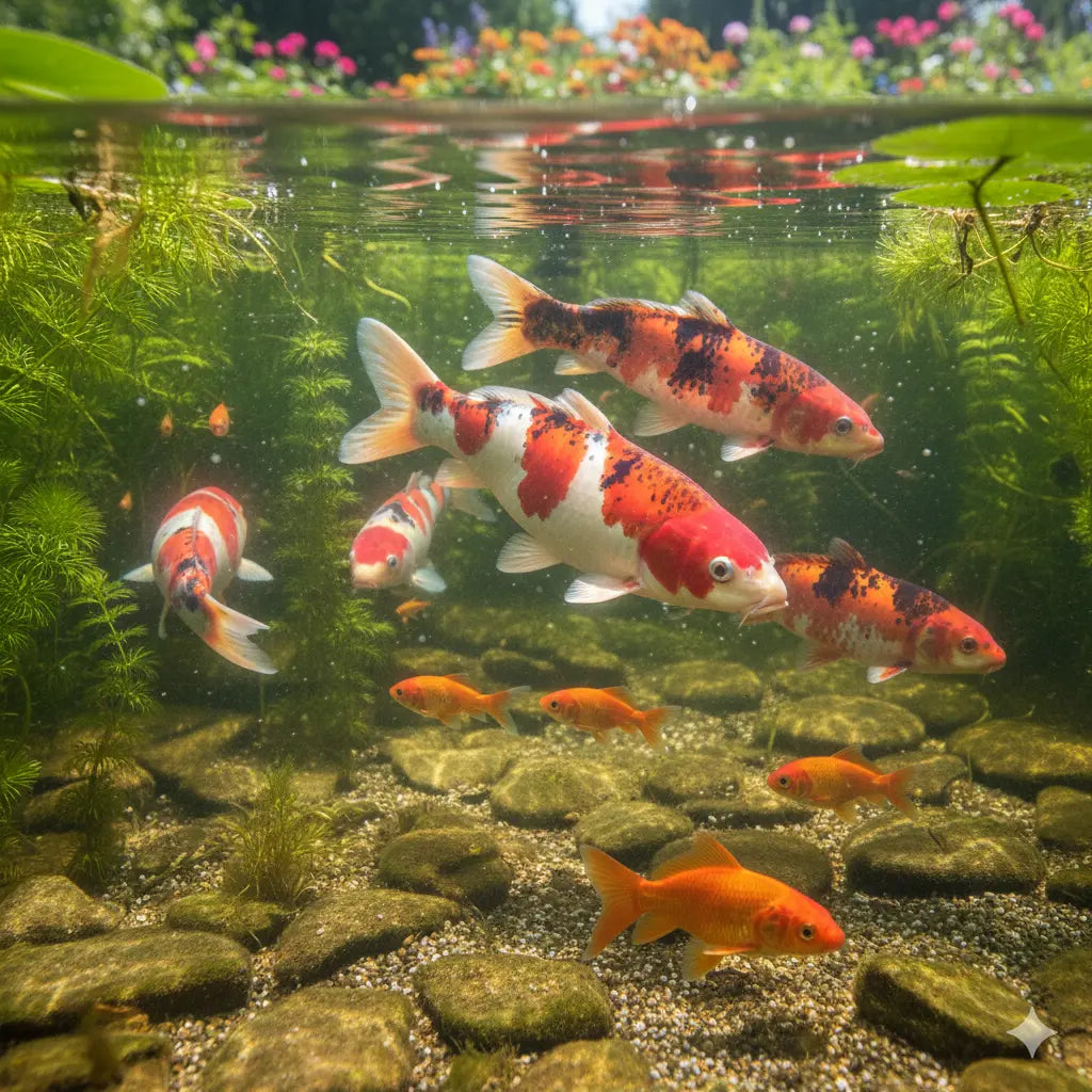 Peut-on mettre des poissons rouges avec des carpes koï ? Koi Brothers