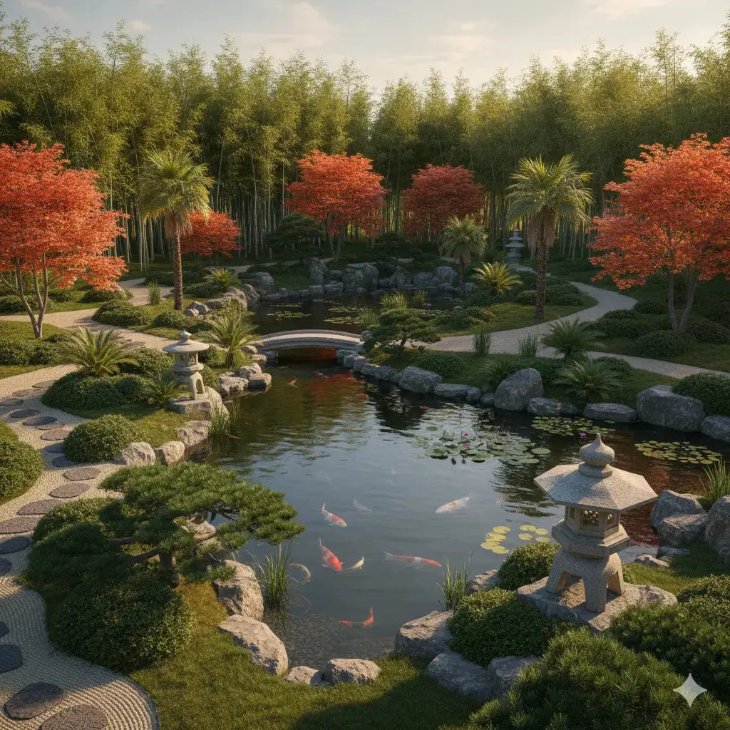 Créer un jardin japonais autour de son bassin : ambiance zen et équilibre Koi Brothers
