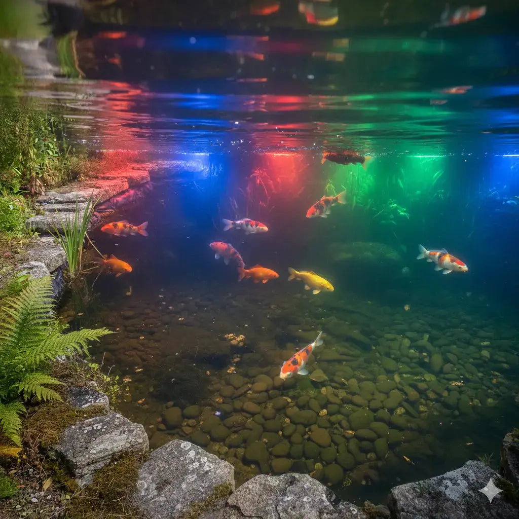 Éclairage immergé dans un bassin : bonne ou mauvaise idée ? Koi Brothers