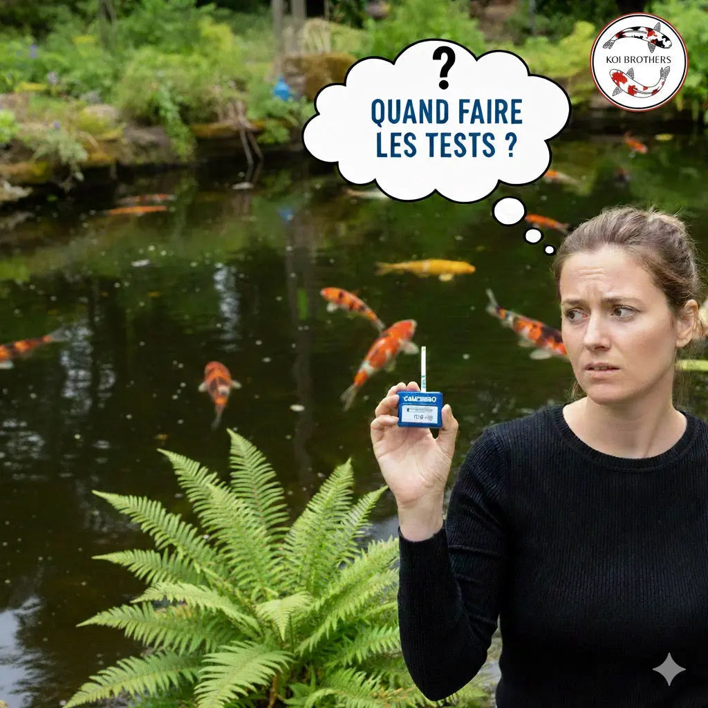Fréquence des tests d’eau selon la saison pour bassin à koï Koi Brothers