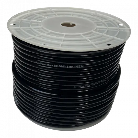 Tuyau d’air lesté 8mm noir / Vendu au mètre AIR-AQUA